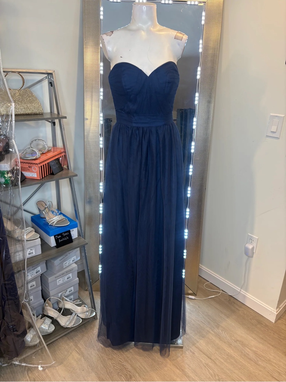 Mary's Bridal Navy Strapless Sweetheart Tulle Gown